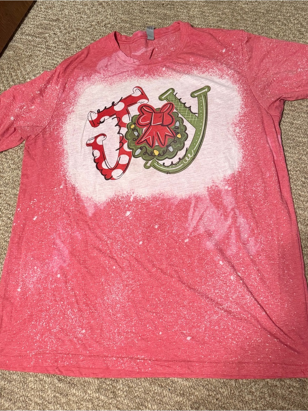 Holiday 'Joy' Graphic Woman’s Tee - Pink